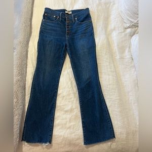 Madewell button cropped blue jeans